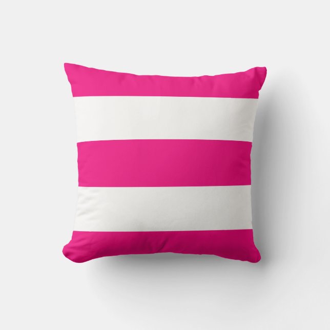 New Bright Pink & White Stripe Couch Pillow Gift (Front)