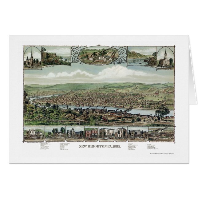 New Brighton, PA Panoramic Map - 1883 (Front Horizontal)