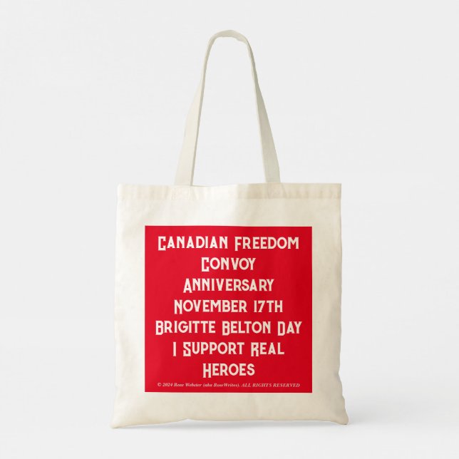 NEW Brigitte Belton Day Cash Freedom by RoseWrites Tote Bag (Back)