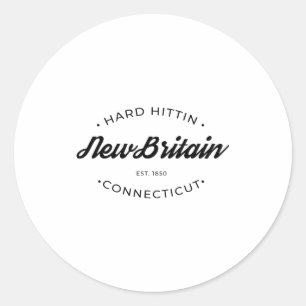 New Britain Ct Hard Hittin Classic Round Sticker