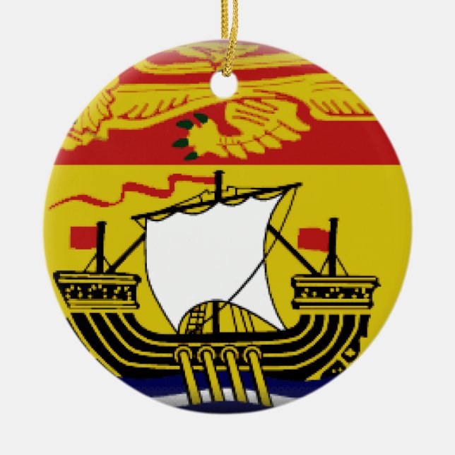 New Brunswick (Canada) Flag Ceramic Tree Decoration (Front)