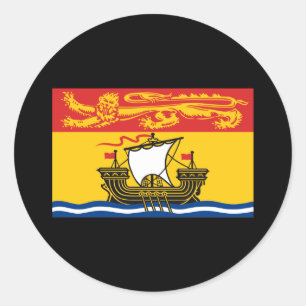 NEW BRUNSWICK FLAG CLASSIC ROUND STICKER