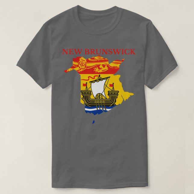 New Brunswick Flag Map NB Canada  T-Shirt (Design Front)