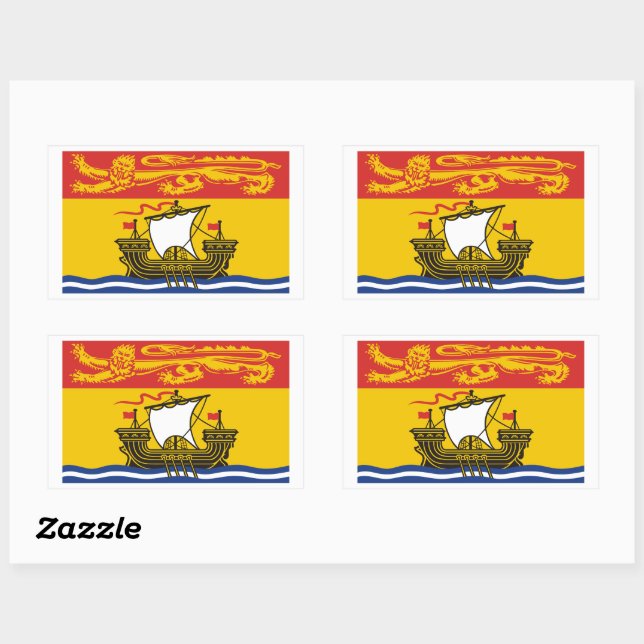 New Brunswick Flags Graphic Rectangular Sticker (Sheet)