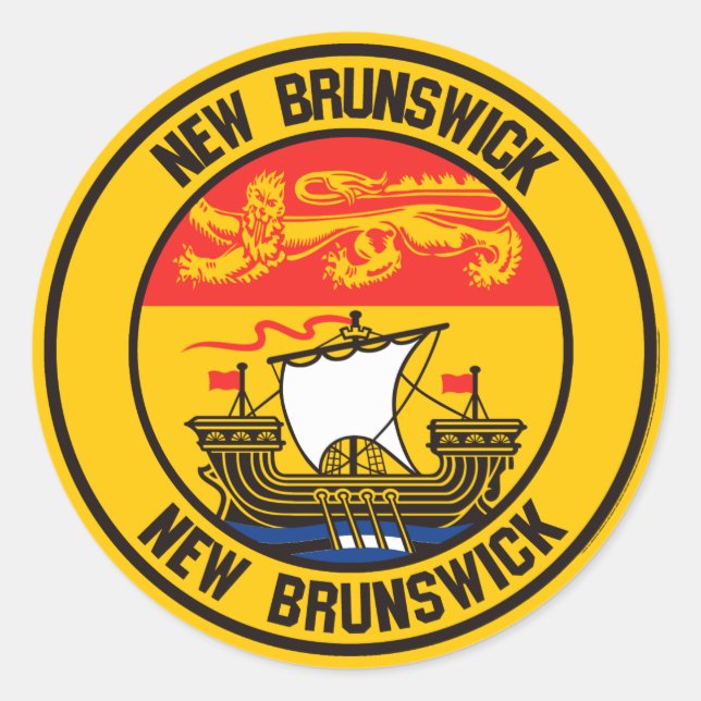 New Brunswick Round Emblem Classic Round Sticker (Front)