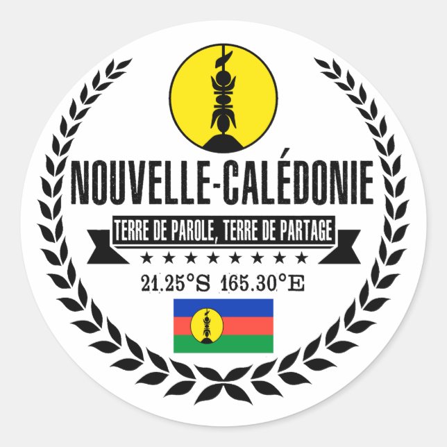 New Caledonia Classic Round Sticker (Front)