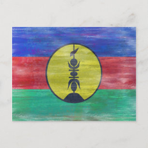New Caledonia distressed New Caledonian flag Postcard