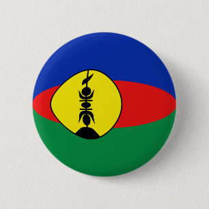 New Caledonia Fisheye Flag Button