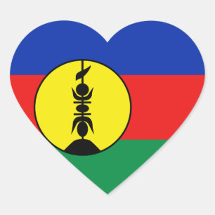 New Caledonia Flag Heart Sticker