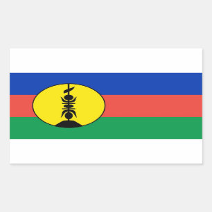 new caledonia flag rectangular sticker