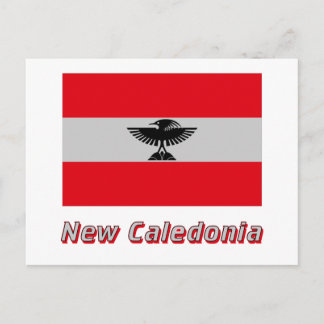 New Caledonia Flag with Name Postcard
