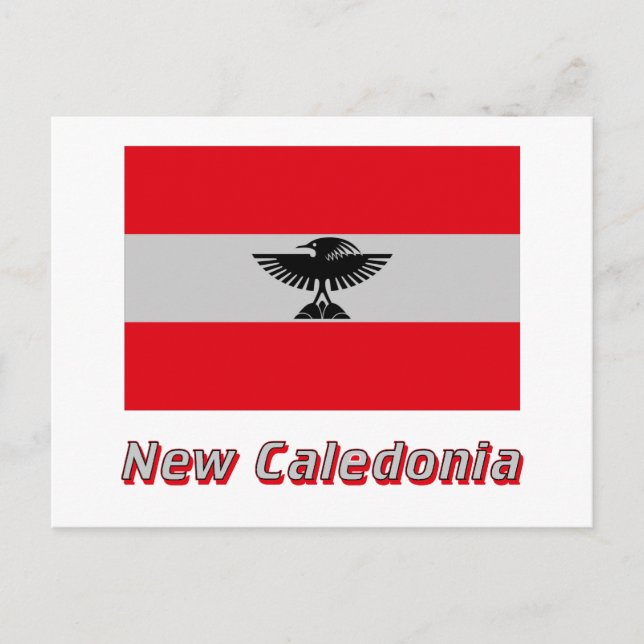 New Caledonia Flag with Name Postcard (Front)
