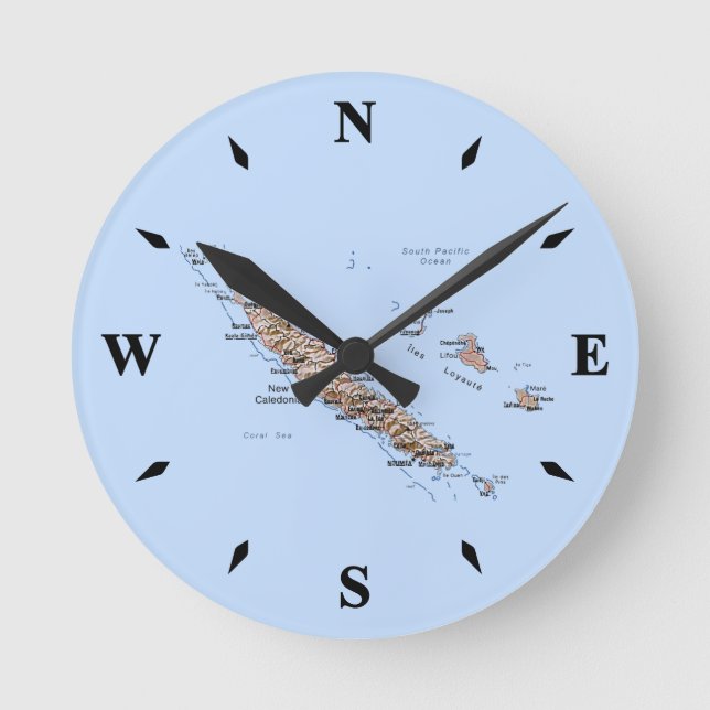 New Caledonia Map Clock (Front)
