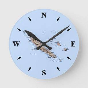 New Caledonia Map Clock