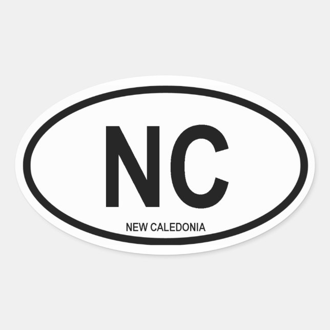 New Caledonia "NC" Oval Sticker (Front)