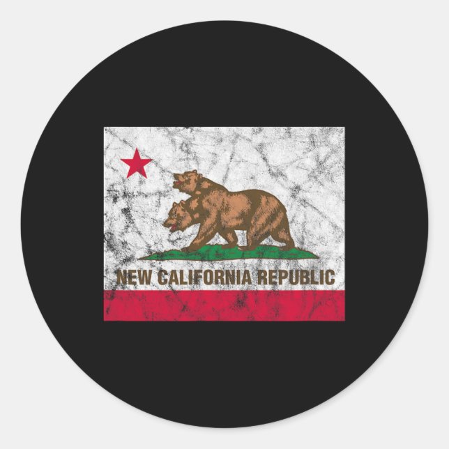 New California Republic Ncr State Distressed Flag  Classic Round Sticker (Front)