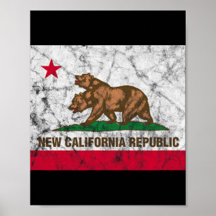 New California Republic Ncr State Distressed Flag  Poster