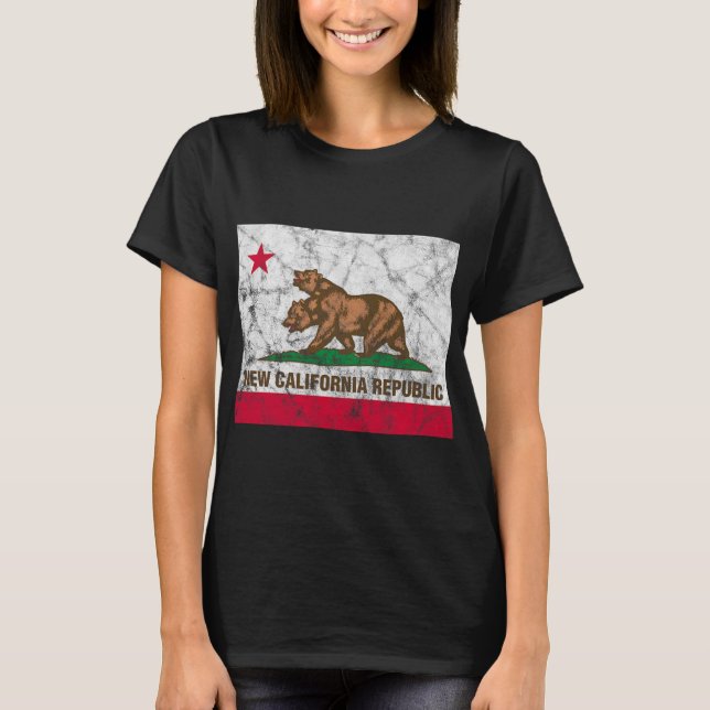 New California Republic Ncr State Distressed Flag  T-Shirt (Front)