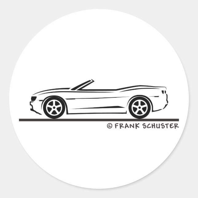 New Camaro Convertible Classic Round Sticker (Front)