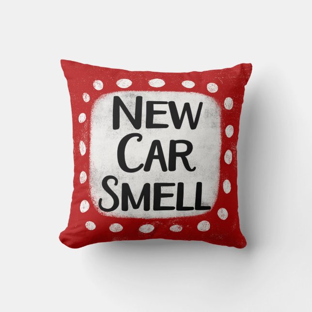 New Car Smell Throw Pillow (Front)
