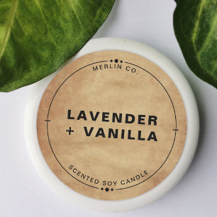 New Cardboard Homemade Soy Candle Chic Jar Lid Classic Round Sticker
