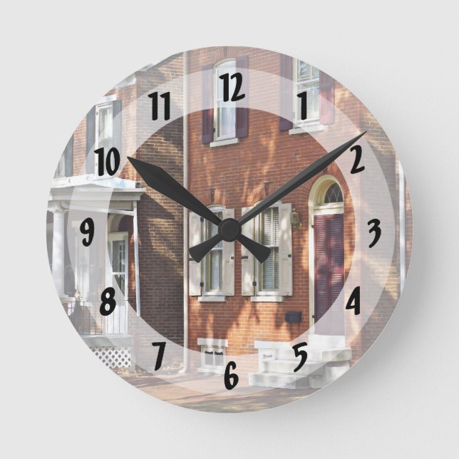 New Castle DE - Row of Townhouses Round Clock (Front)