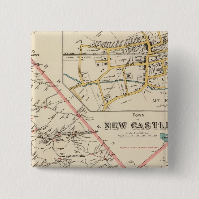New Castle town 15 Cm Square Badge (Front)