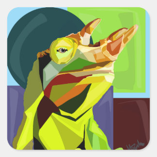 New Cham On The Block—Jackson’s Chameleon  Square Sticker