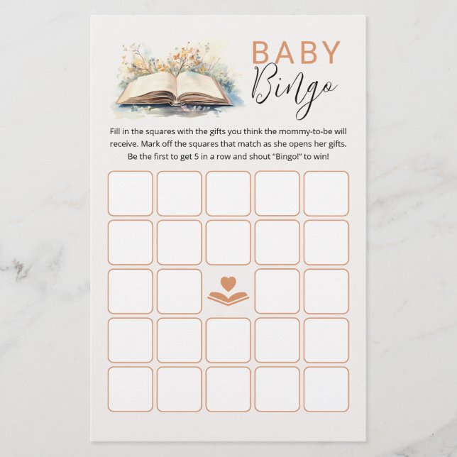 New Chapter Baby Bingo Baby Shower Game (Front)
