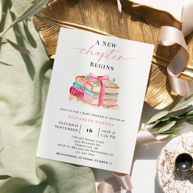 New Chapter Baby Shower Book Watercolor Storybook Invitation (Creator Uploaded)