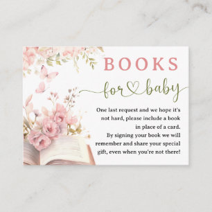 New Chapter Baby Shower Girl Floral Pink Enclosure Card