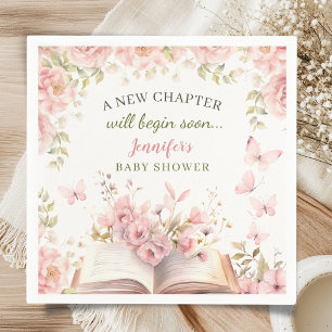 New Chapter Baby Shower Girl Pink Butterflies Napkin