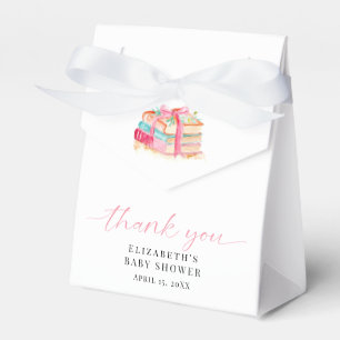 New Chapter Baby Shower Watercolor Pink Thank you Favour Box