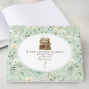 New chapter baby shower watercolor, wildflower guest book
