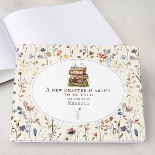 New chapter baby shower watercolor, wildflower guest book