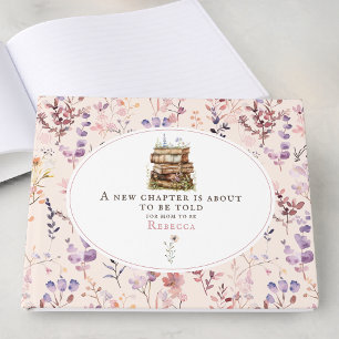 New chapter baby shower watercolor, wildflower guest book