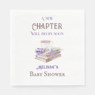 New Chapter Begin Lavender Brunch Book Baby Shower Napkin