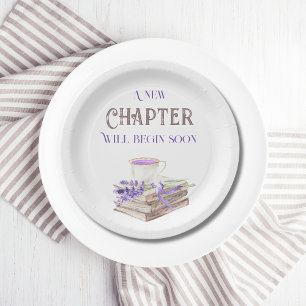 New Chapter Begin Lavender Brunch Book Baby Shower Paper Plate