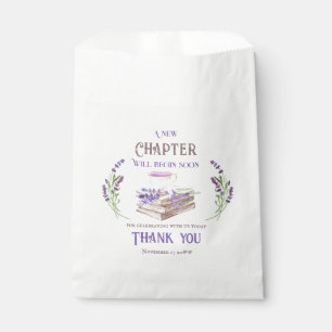 New Chapter Begin Soon Lavender Books Baby Shower Favour Bags