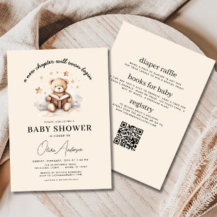 New Chapter Begins All in One Bear Baby Shower Invitation