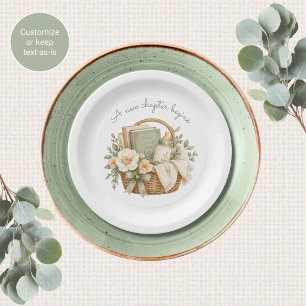New Chapter Begins Baby Shower Paper Plates