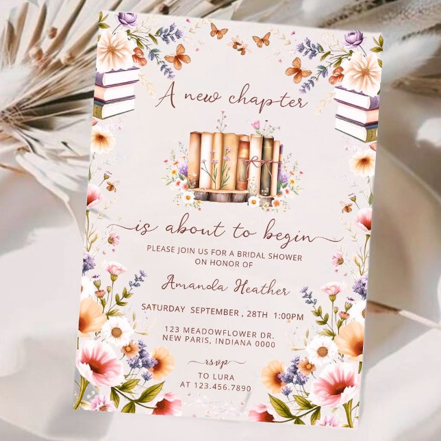New Chapter Begins Bridal Shower Invitation (Creator Uploaded)