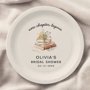New Chapter Begins Bridal Shower  Paper Plate