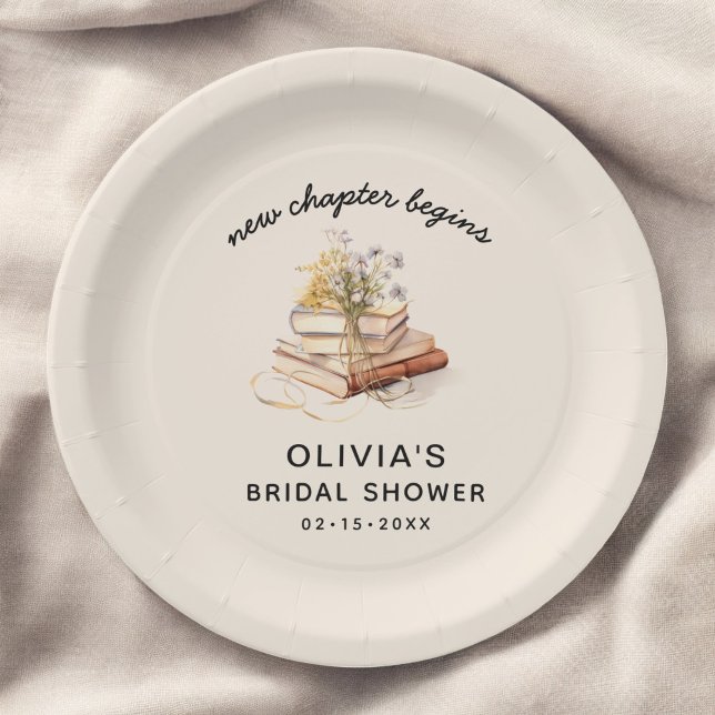 New Chapter Begins Bridal Shower  Paper Plate (Creator Uploaded)