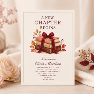 New Chapter Begins Fall Bridal Shower Invitation