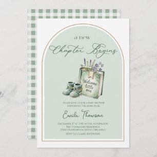 New Chapter Begins gender neutral Baby shower  Invitation