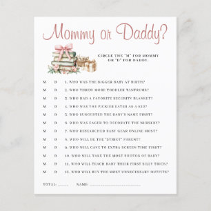 New Chapter Begins Mummy or Daddy Baby Shower Game