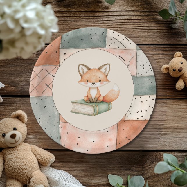 New Chapter Begins Storybook Baby Shower Paper Plate (Creator Uploaded)
