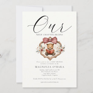 New Chapter Begins Storybook Floral Baby Shower Invitation