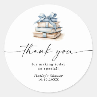 New Chapter Begins Wildflower Baby Shower Classic Round Sticker